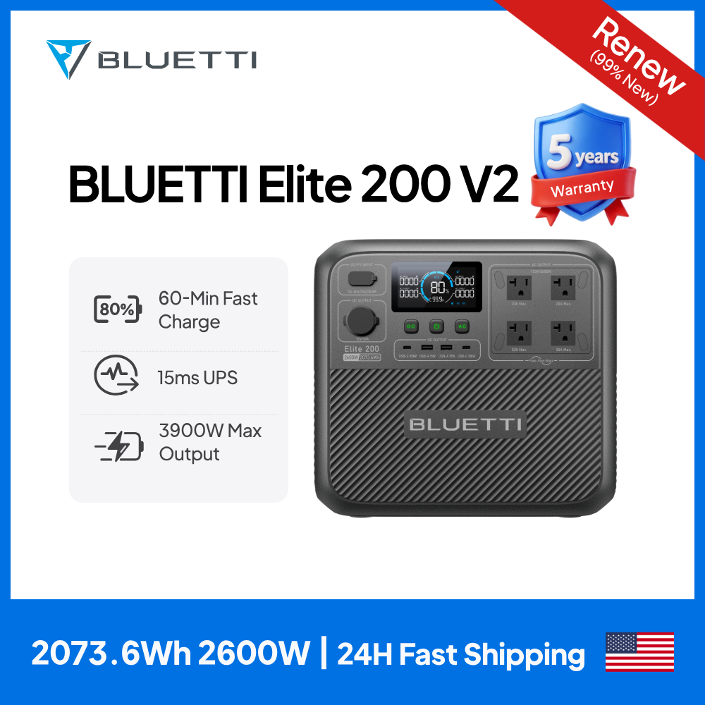 Solar Emergency Charger - 【Renovado】Estação de Energia Portátil BLUETTI Elite