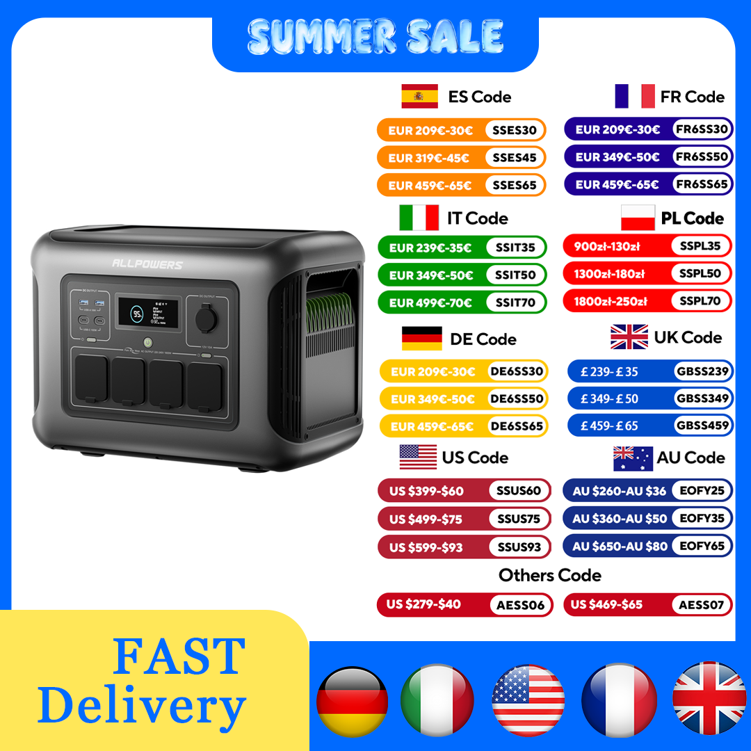 Solar Emergency Charger - Allpowers r1500 lite estação de energia