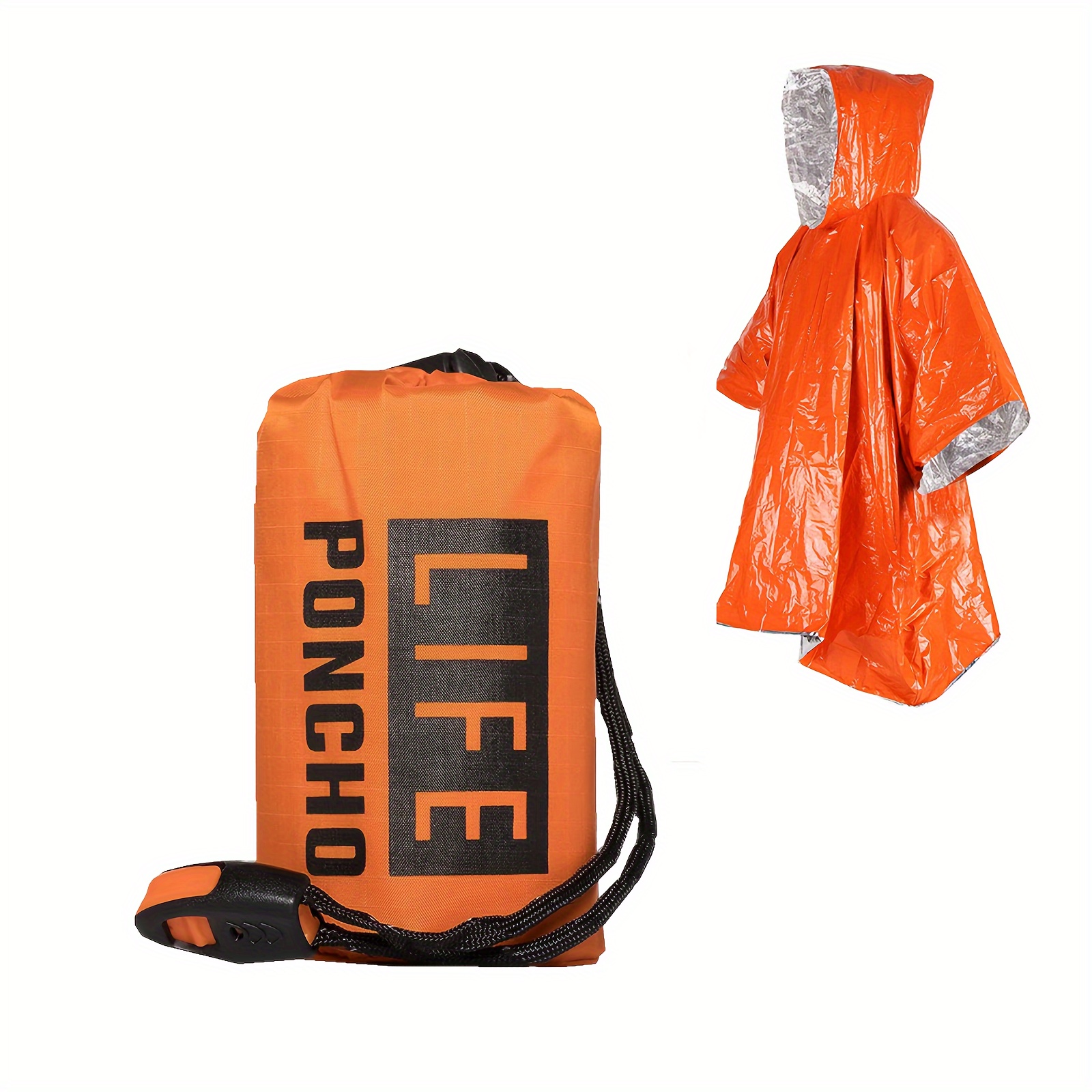 Survival Blanket Reflective - Poncho de chuva para sobrevivência de