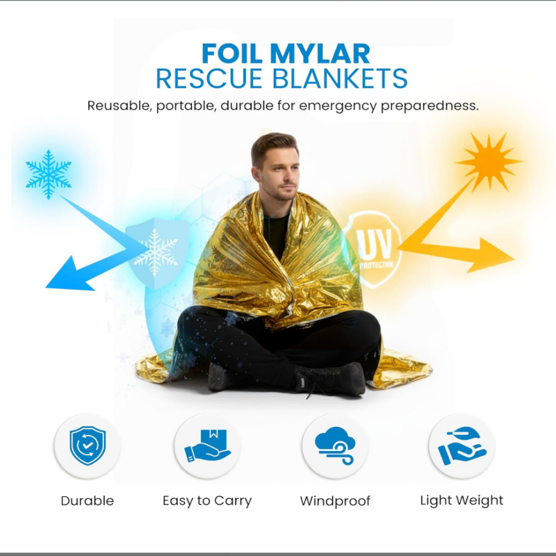Pacote com 10 Cobertores Térmi - Survival Blanket Reflective avaliação e preço